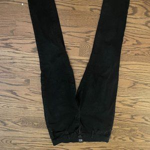 Black Straight Leg Mid Rise Jeans